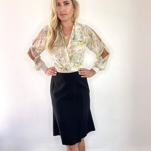 Armani Collezioni Black A Line Skirt With Pleats in the back